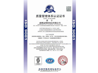 ISO9001 质量体系证书